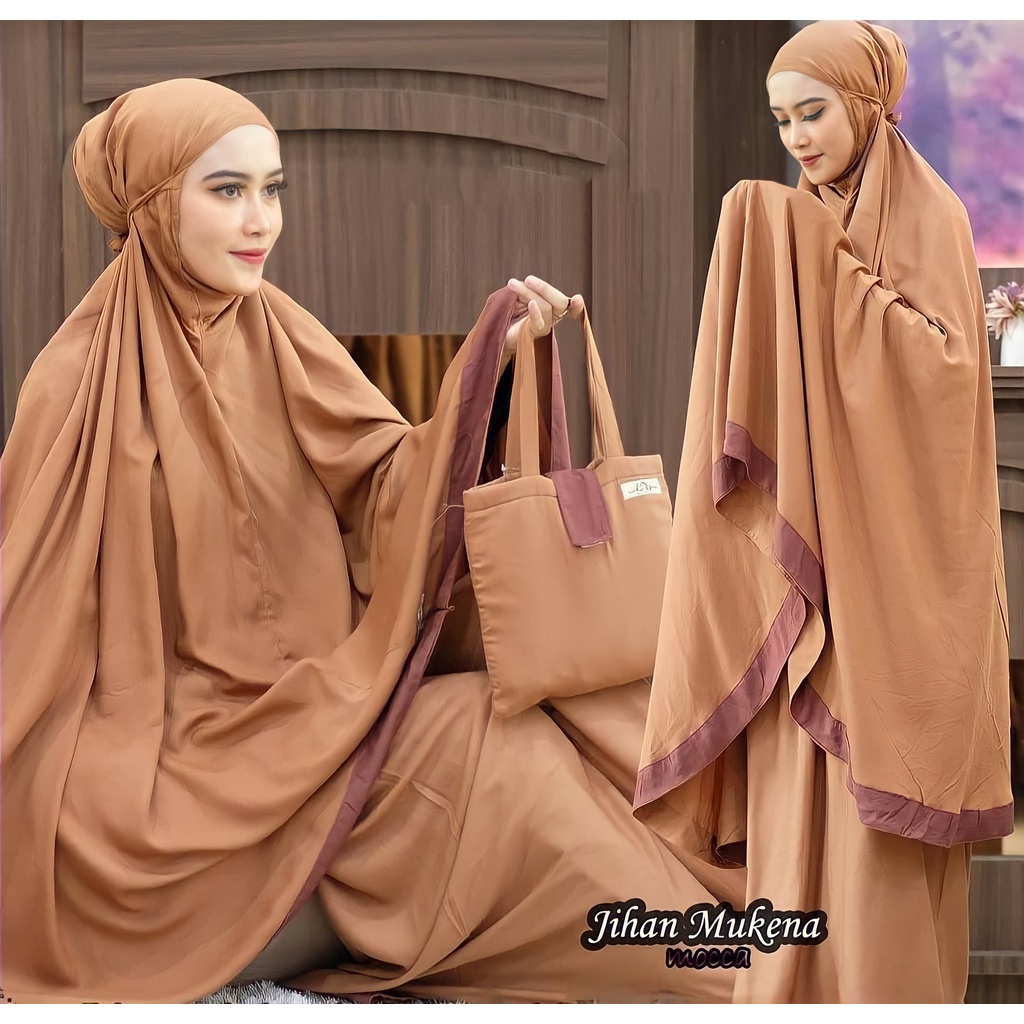 Mukena Dewasa Muslim Wanita Jumbo 2 in1Super Cantik  Bahan Katun Rayon Premium Polos Terbaru Cocok Unt