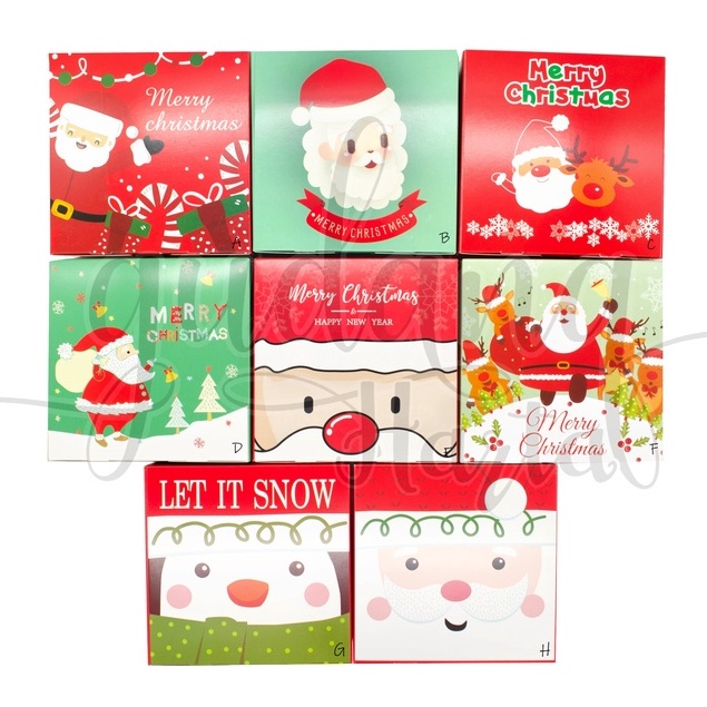 Box Natal Mini Motif Lucu Christmas Box Santa Snow Deer Kotak Serbaguna GH 509008