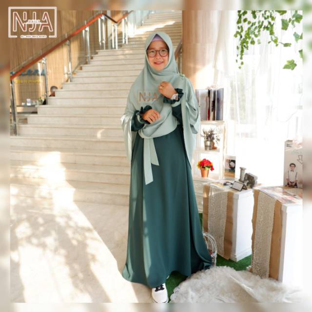 Ready stock gamis syari,gamis kekinian,gamis premium,pakaian fashion muslim wanita Daisy series set 