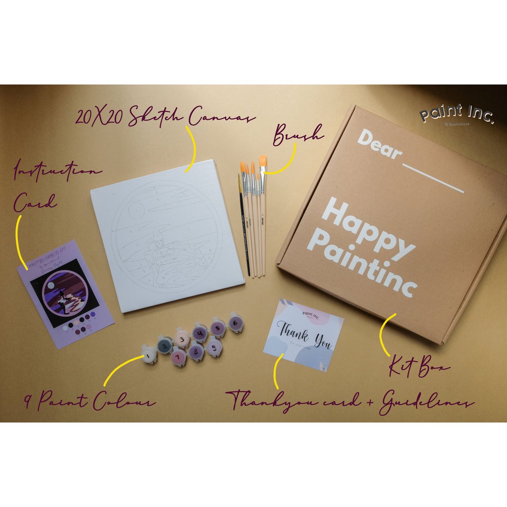 

HJK Paint by Numbers Kit: Dreamy Night Paint Inc. ID Painting Kit Paint by Number