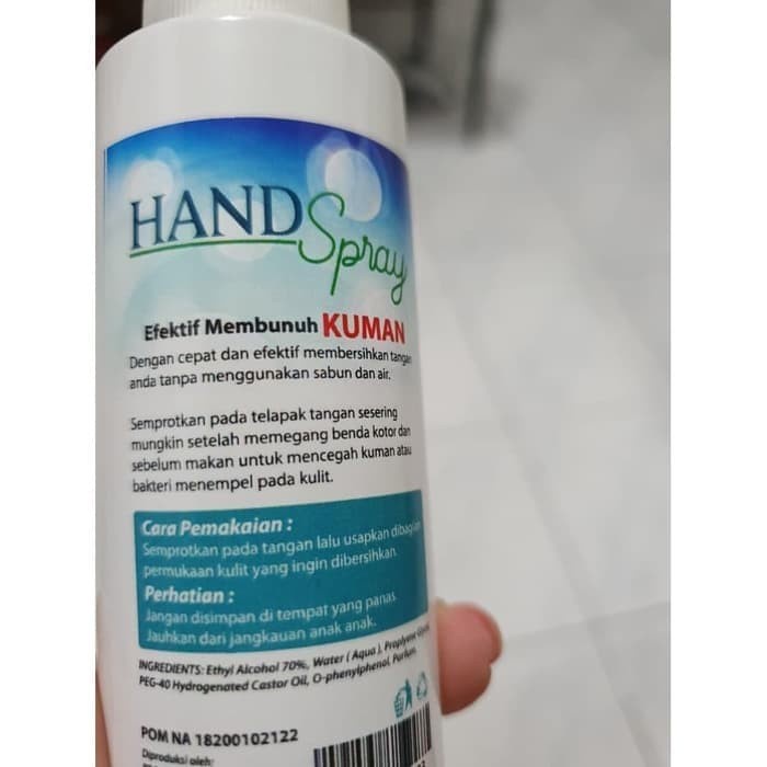 Fiona Hand Sanitizer 100ml Hand Spray efektif membunuh virus