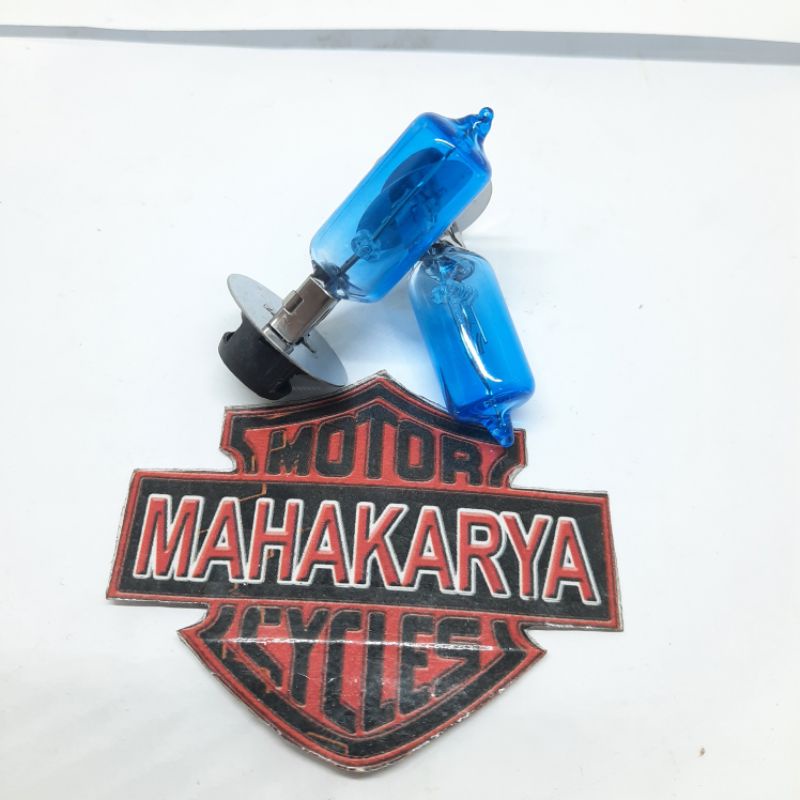 LAMPU DEPAN BOHLAM DEPAN BOLAM DEPAN HALOGEN BEBEK 12 V KAKI 1 35 W BIRU