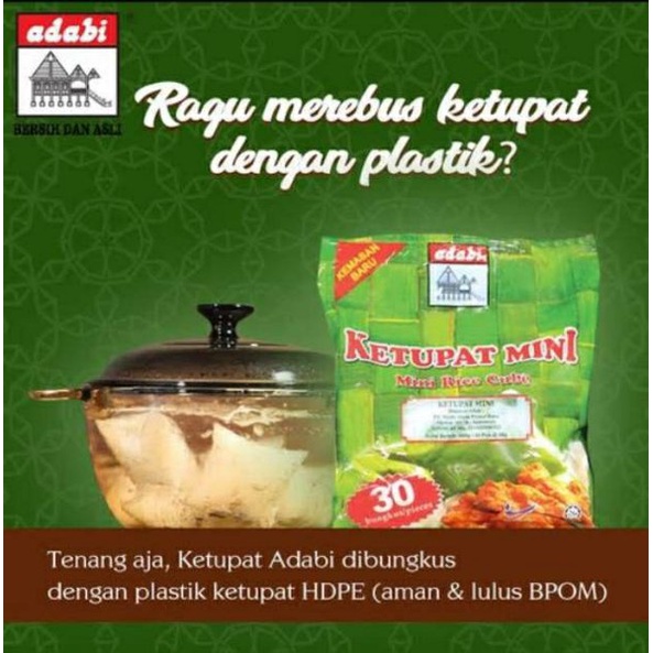 

Ketupat Mini Adabi isi 30 pcs / Lontong mini siap saji / SKU - 9556252353001