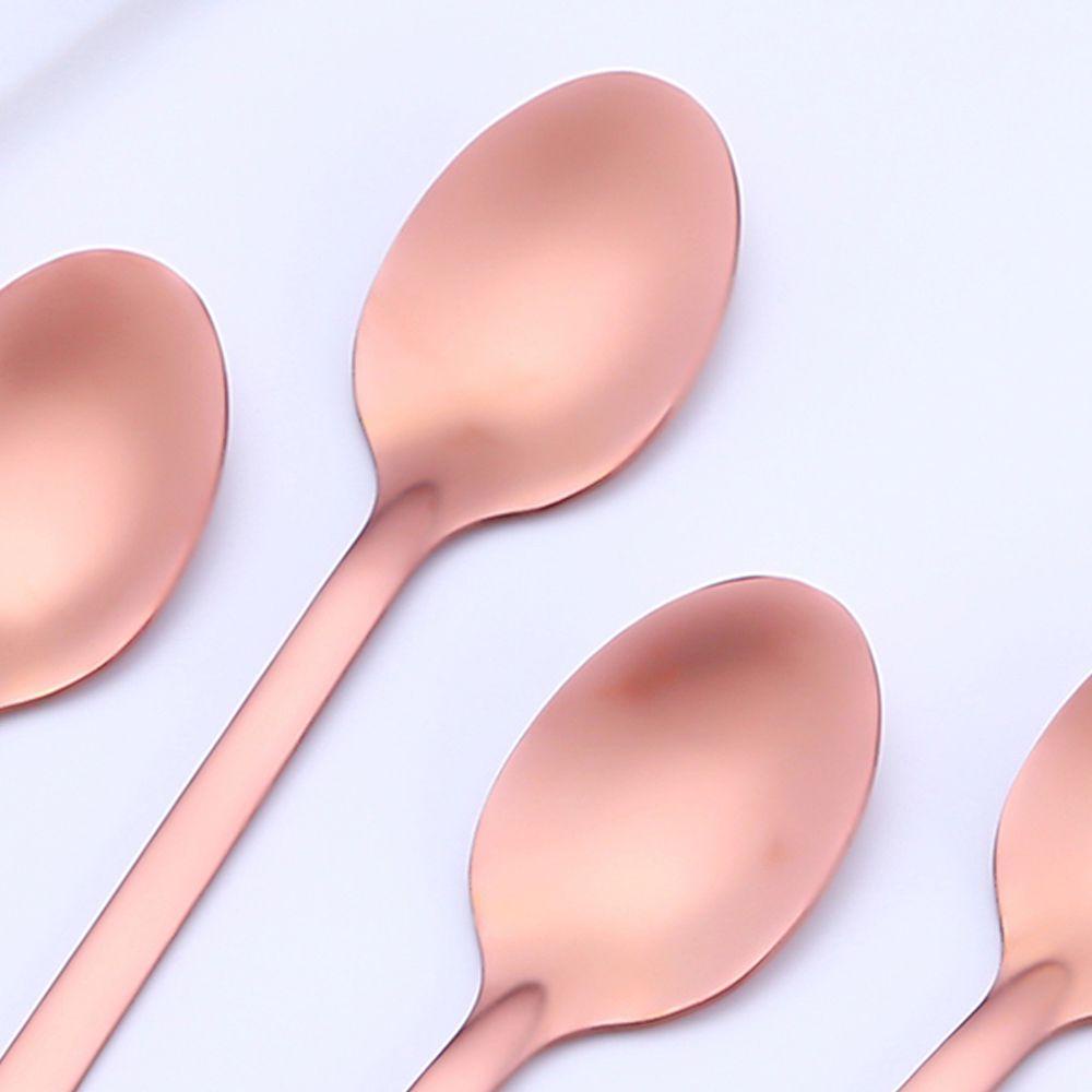 Solighter1/4pcs/set Sendok Kopi Natal Home &amp; Living Ice Cream Stainless Steel Kitchen &amp; Dining Kids Spoon