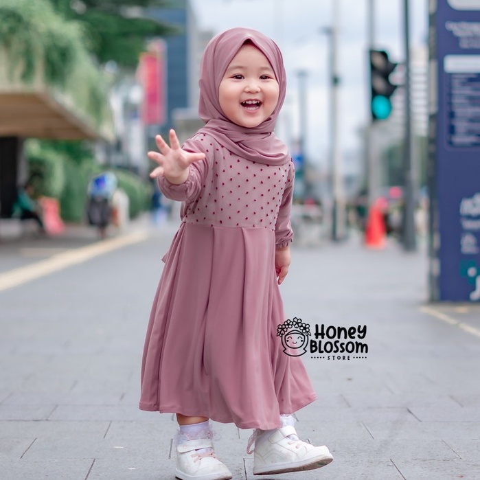 HONEYBLOSSOM gamis bayi perempuan polos / gamis bayi perempuan 6 12 bulan alesha