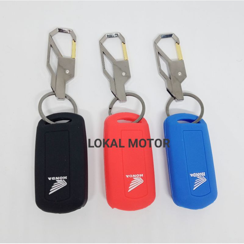 Gantungan kunci polos dan cover silicon remote keyless Honda Vario 150 2018-2020 Scoopy 2021