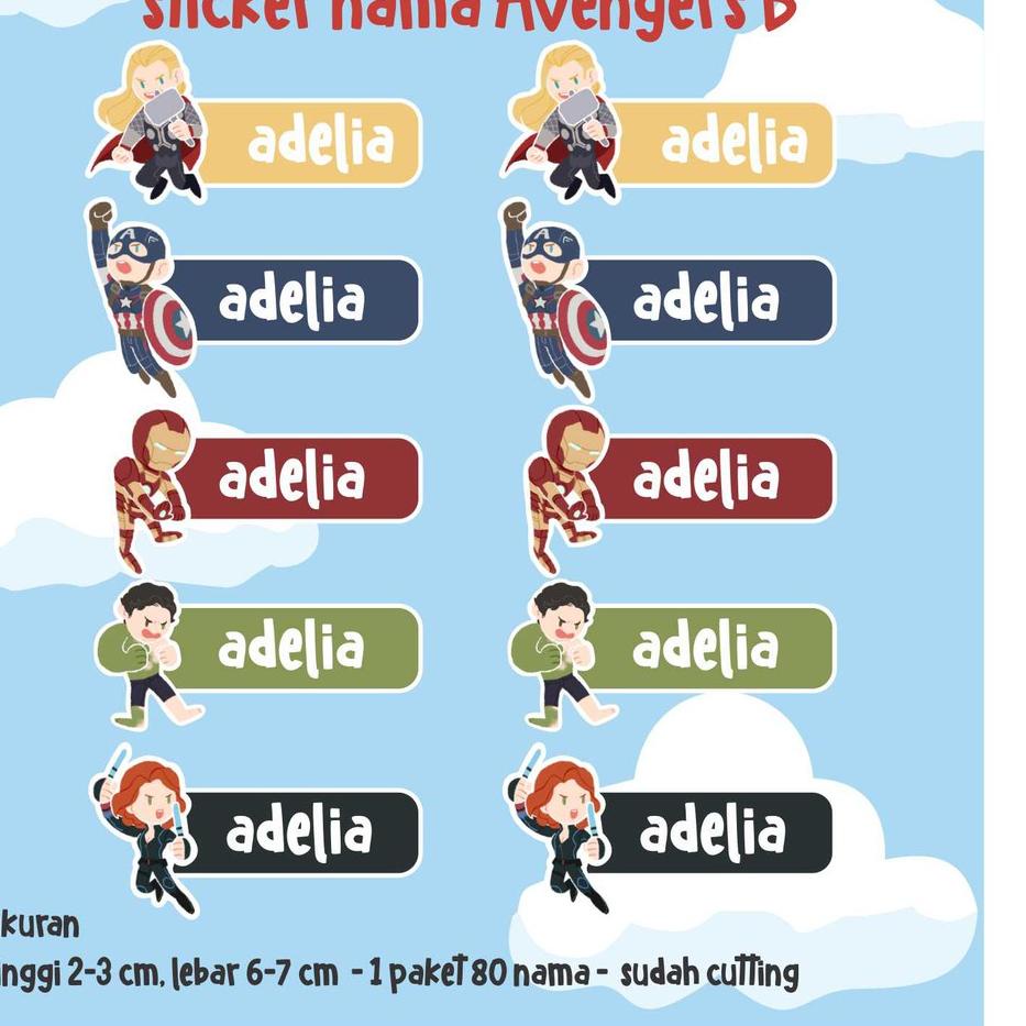 

Jangan Ketinggalan order.. Sticker Nama Avengers Vinyl WATERPROOF