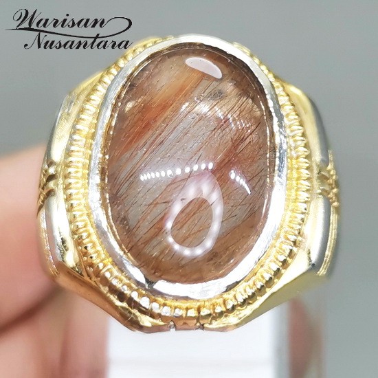 Cincin Batu Kinyang Rambut Cendana Emas Asli