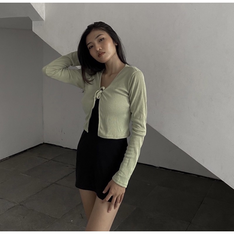 KARDIGAN RAJUT TALI DEPAN / CROP CARDI TALI DEPAN