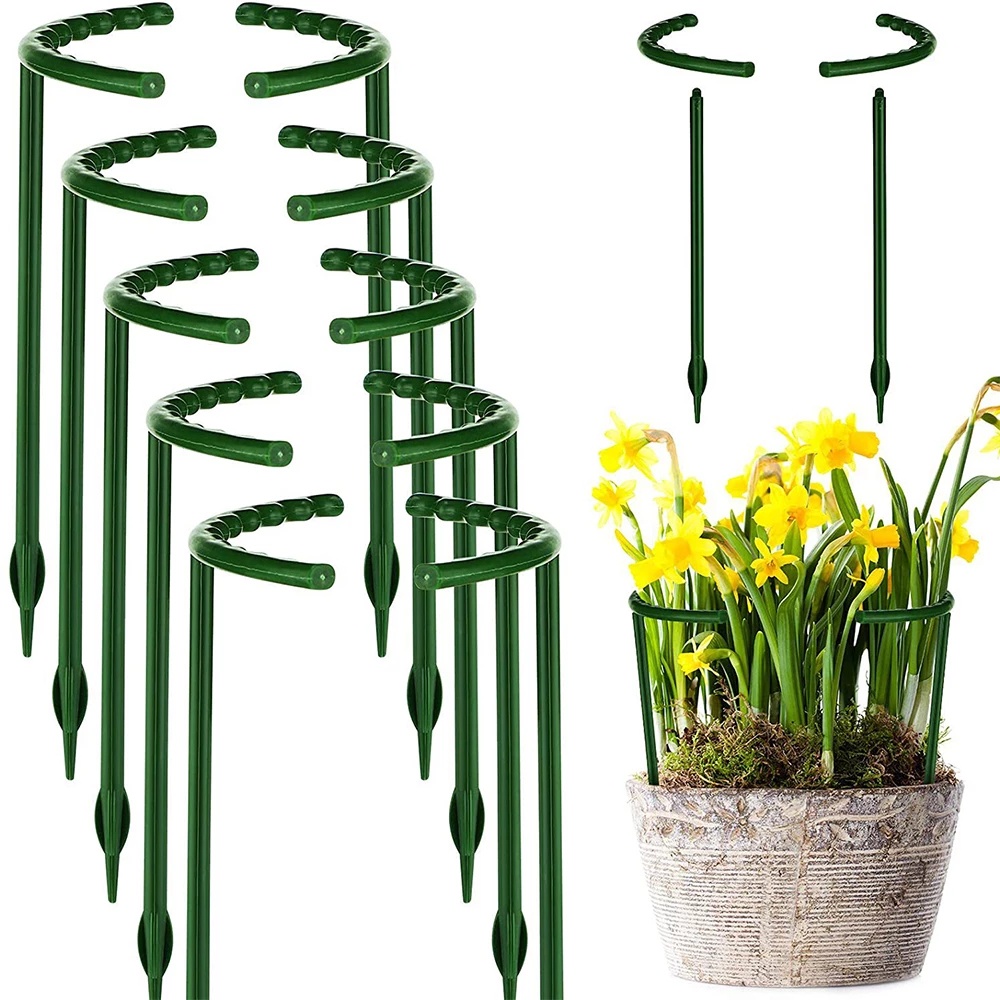 1Pc Home Balcony Potted Plants Support Cage Flower Border Stand / Plastic Semi-Circle Garden Orchard Bonsai Tool