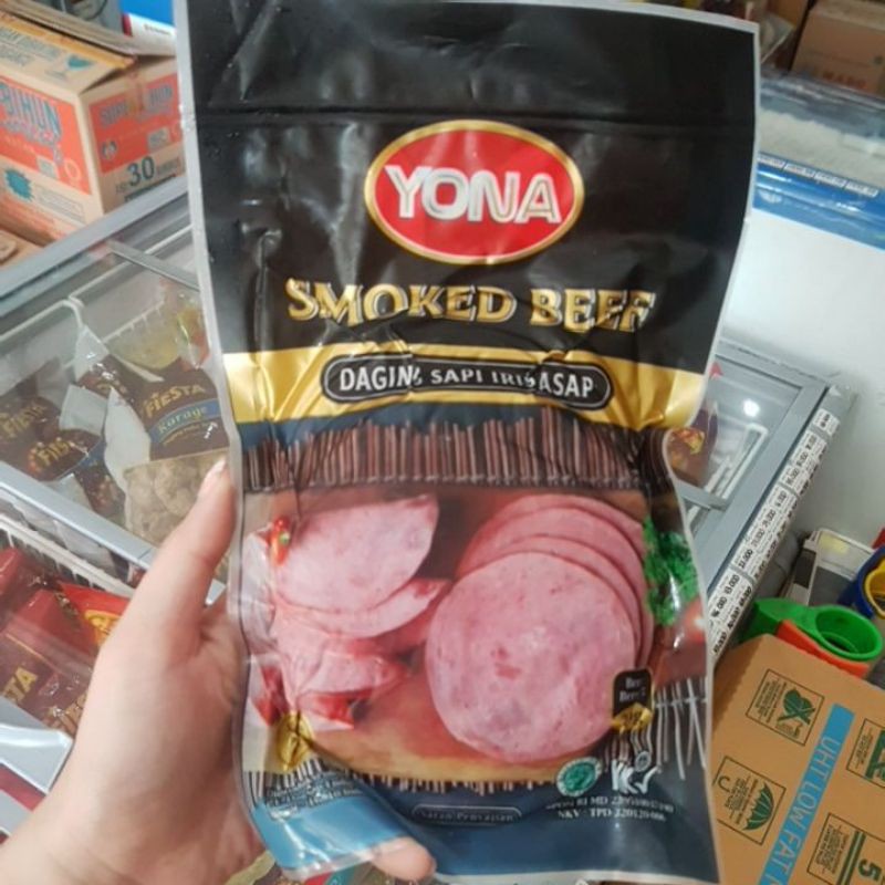 Yona Smoke Beef 250 gr Daging Sapi Iris Asap Olahan Kiloan 