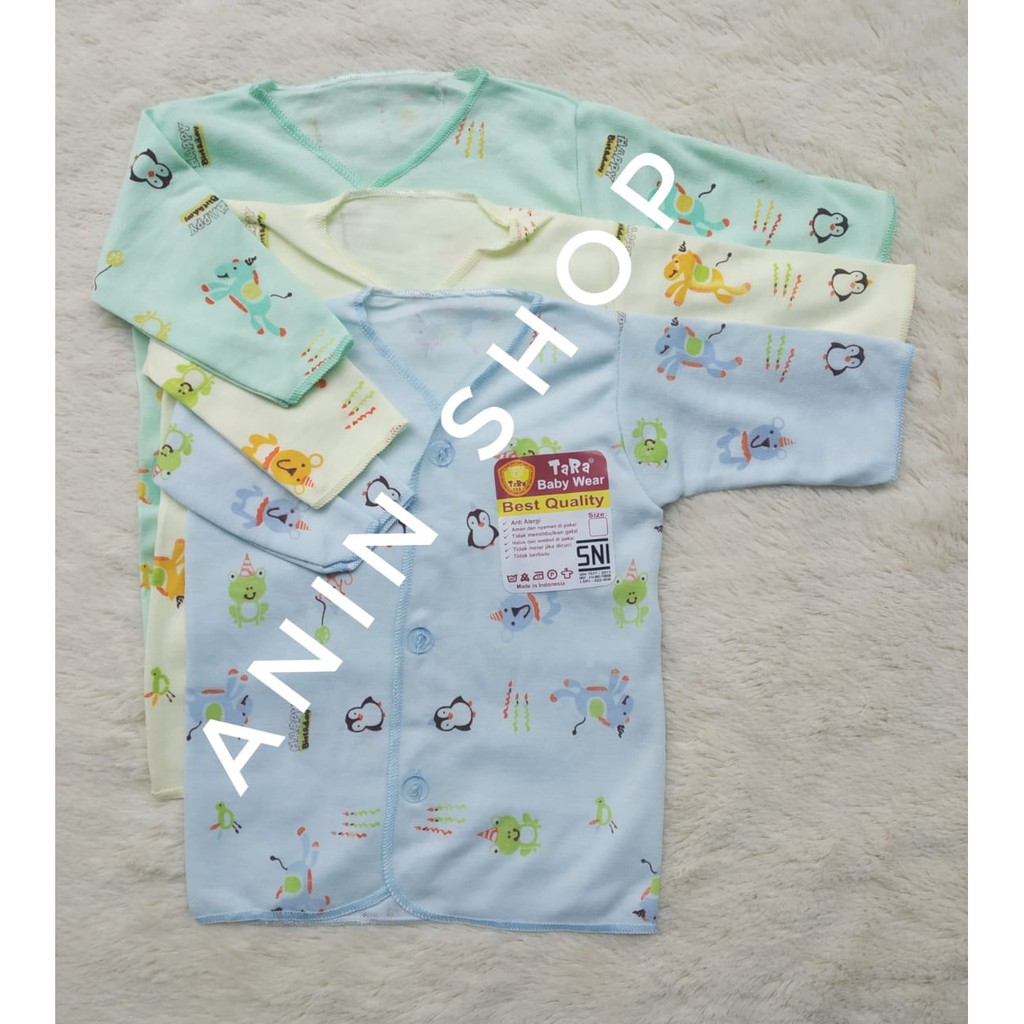 [6 Pcs]Baju Bayi TARA WARNA Lengan Pendek Dan Panjang Baby New Born | Tara baju bayi new born | tara