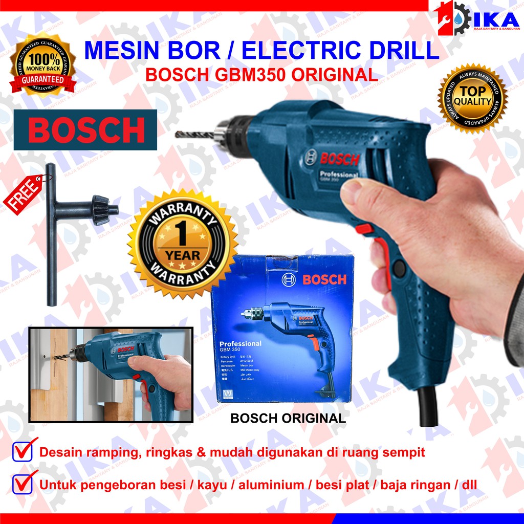 Mesin Bor Tangan Bosch GBM350 Electrical Drill Bor Besi 10mm Bagus Original