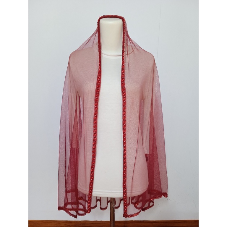 Slayer pengantin IBU BESAN MAROON / hijab pengantin / veil pengantin / veil pengantin hijab / selend