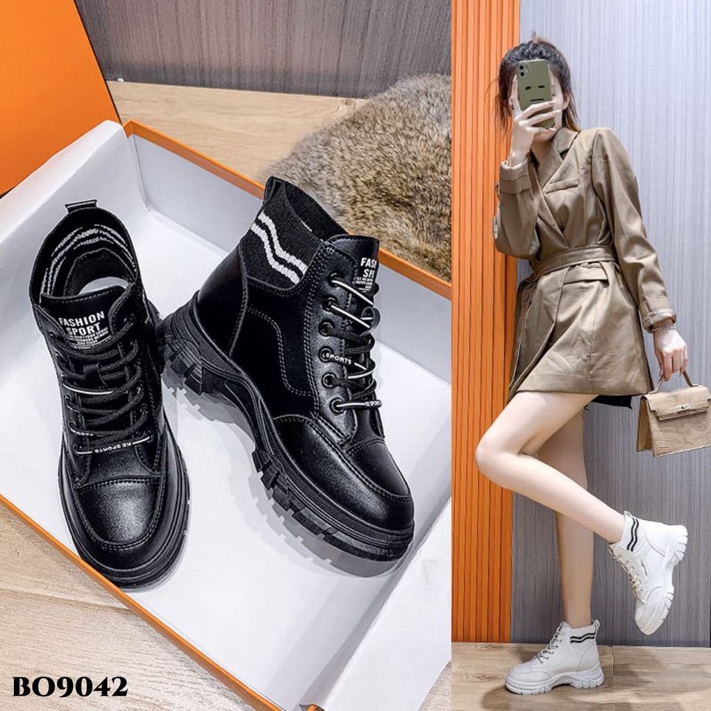 WYN SEPATU BOOTS PLATFORM STYLISH KOREA NEW ARRIVAL BO9042