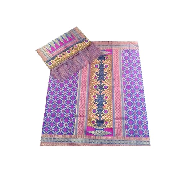 Kain Songket Palembang Bordir 2 In 1 Ungu Pink
