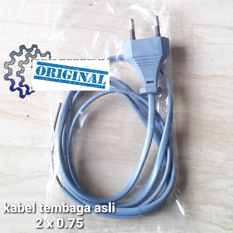 kabel power tembaga asli kepala gepeng 1.5m