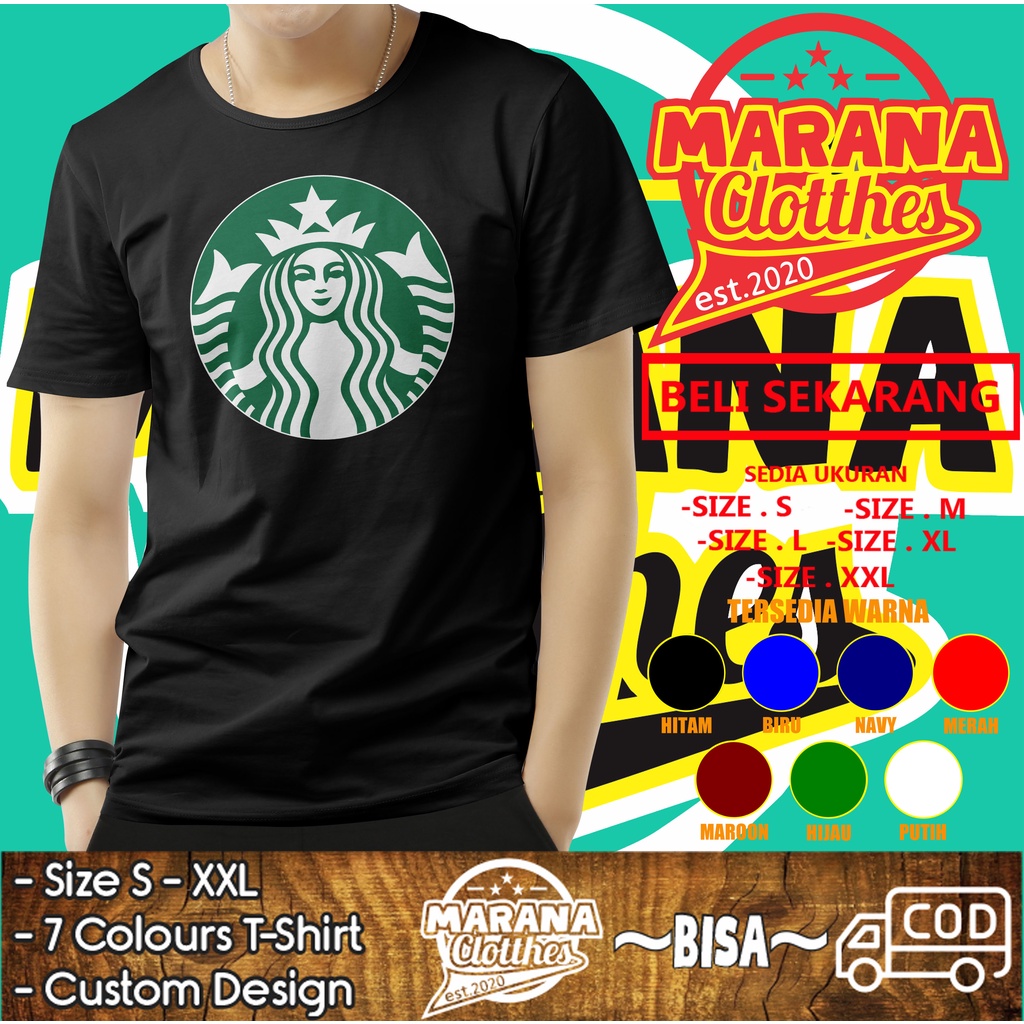 Kaos Starbucks Logo Baju Otomotif
