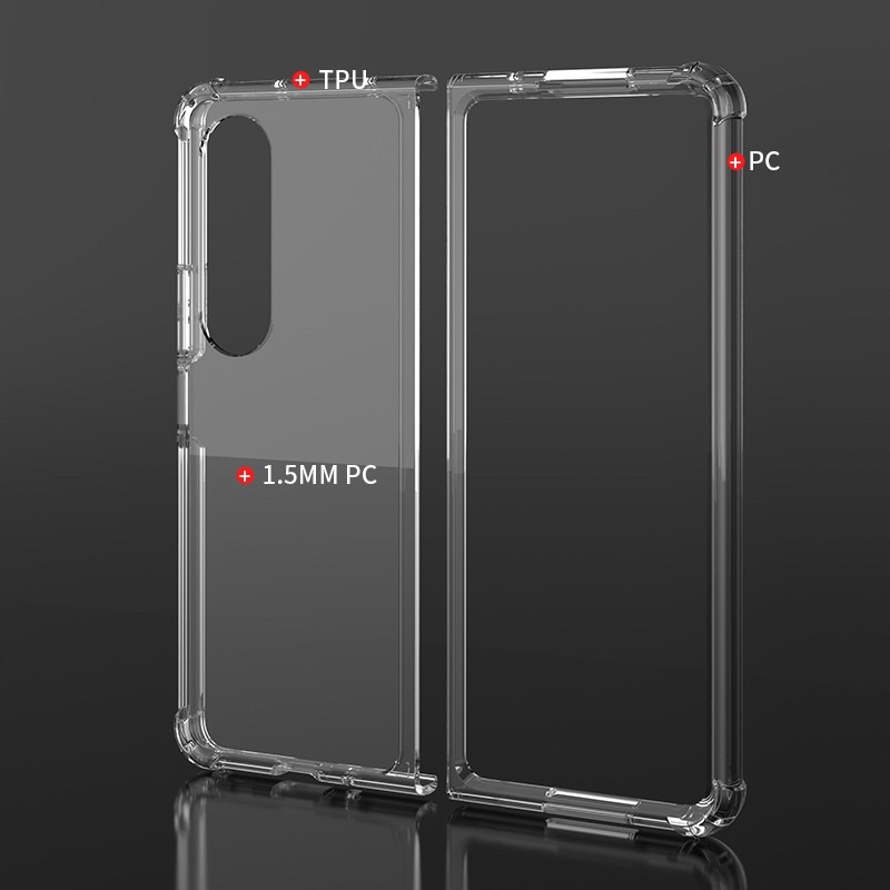 Casing Polos Samsung Z Fold 6 5 4 ZFlip5 ZFlip4 5G Z Fold 3 5G Z Flip 4 5G Z Flip 3 5G ZFold 5 ZFlip5 Flip5 Fold5 Fold6 Flip6 Z Flip 6 - Case Transparant Anti Crack Akrilik Fuze