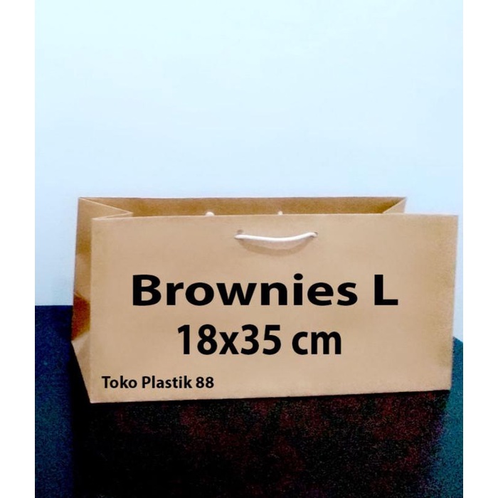 

Goodiebag Paperbag Coklat Polos Size Brownies Large (18X35 Cm)