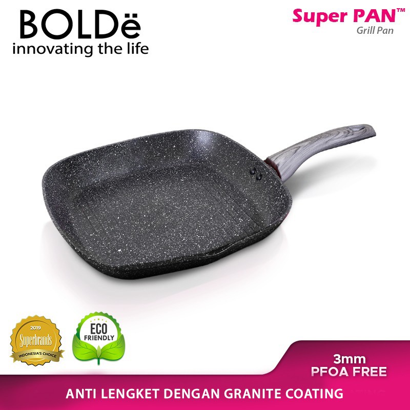 BOLDe Pan Pemanggang / Super Grill Pan Black Dark Knight 28 cm BOLDE OFFICIAL STORE