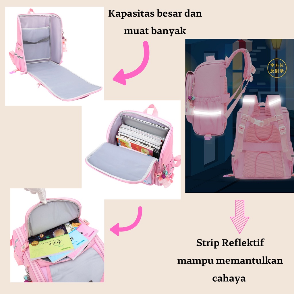 [MONA] TAS SEKOLAH RANSEL ANAK CEWEK MOTIF PUTRI DUYUNNG LUCU UNIK CUTE IMPORT PREMIUM -M0182