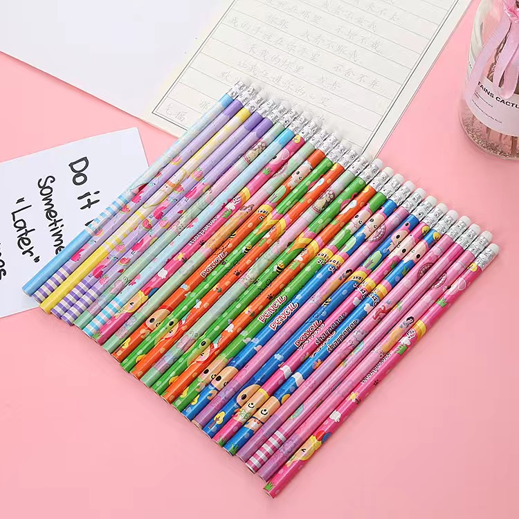 

ED - 1 LUSIN 12 BIJI - PENSIL FANCY MOTIF + PENGHAPUS / PENCIL TULIS / ALAT TULIS PENSIL