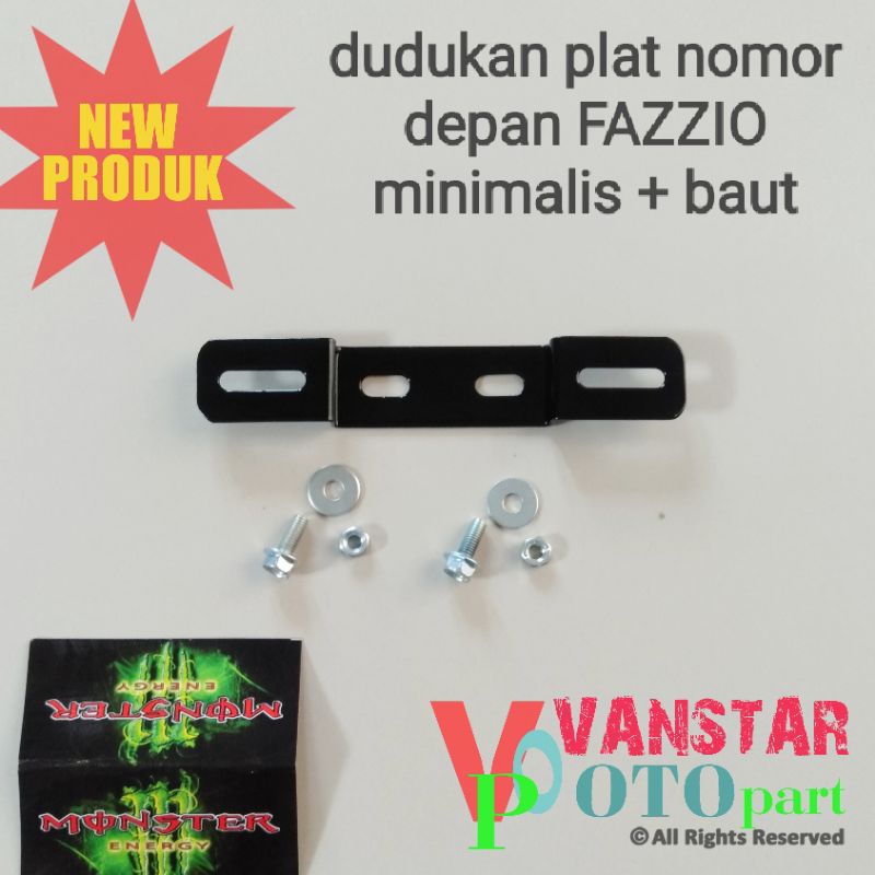 pangkon dudukan plat nomor platnomer depan FAZZIO minimalis