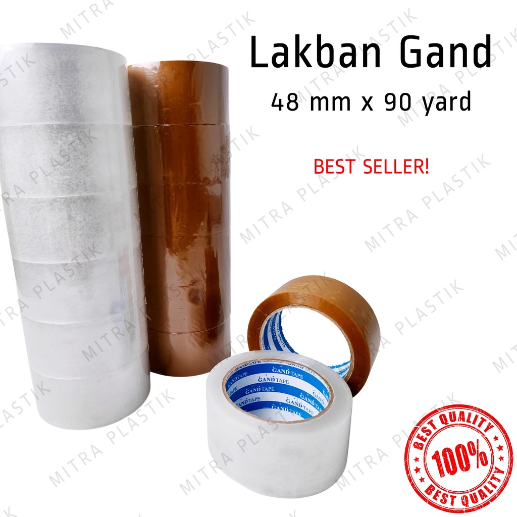 

Lakban Gand Bening Coklat 2" OPP Tape Solatip 48 mm 90 yard 2 inch Setara Nachi