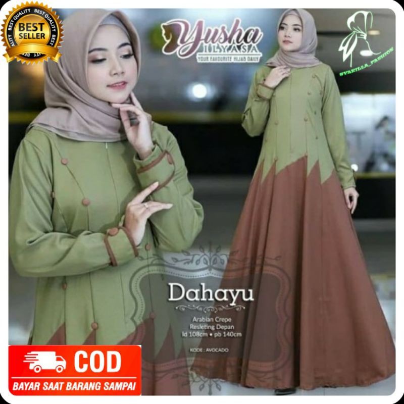 Baju Gamis Gamis Syari Dress Syari Wanita Terbaru 2021 Dahayu Dress