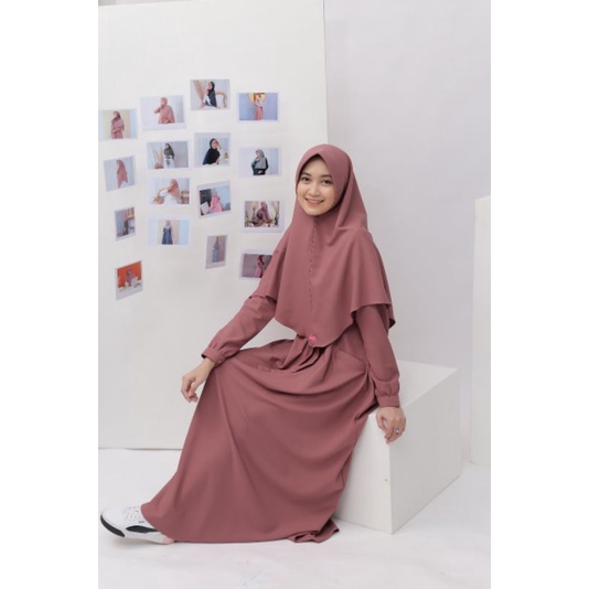 Naisa seri Kamila Dress / Gamis set lebaran/ Gamis muslim simple