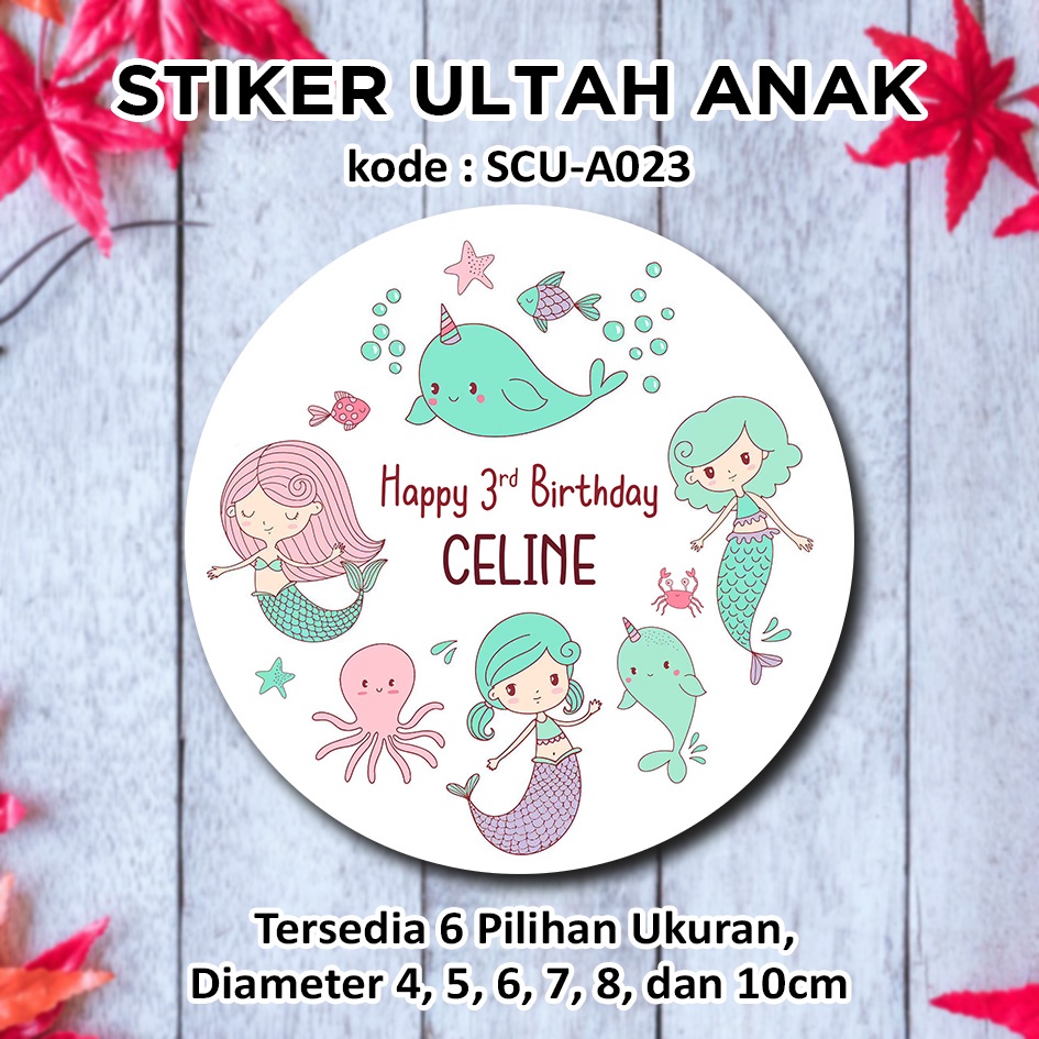 

STIKER ULANG TAHUN ANAK MERMAIDS OCEAN STICKER LABEL BINGKISAN SOUVENIR KEMASAN KOTAK NASI BOX KUE MAKANAN TUMPENG MINI KIDS BIRTHDAY SEGEL HAMPERS PUTRI DUYUNG
