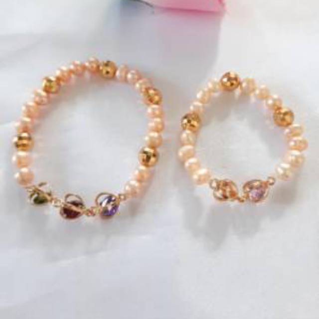 COUPLE GELANG IBU DAN ANAK GELANG MUTIARA AIR TAWAR LOMBOK GELANG CEWEK