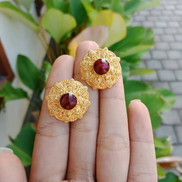 Giwang / anting alpaka bali