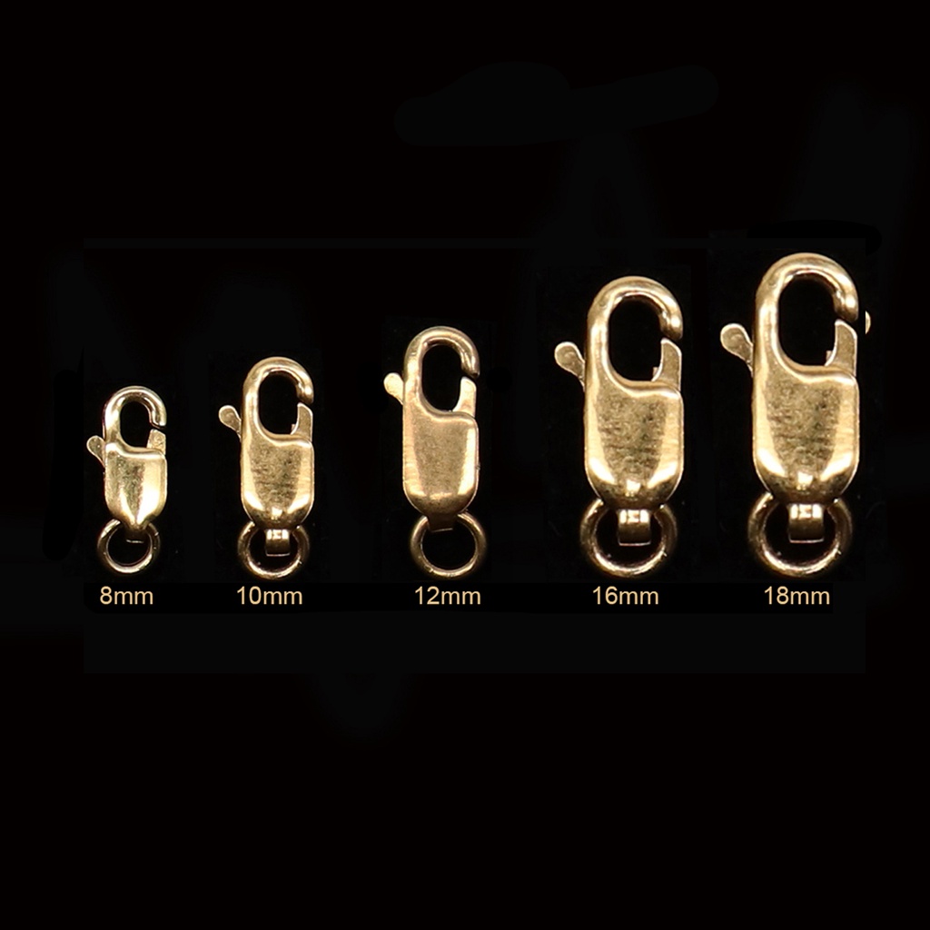 GOLD PLATED 18K BAHAN PERAK 925 KOKOT UDANG SIZE 8 & 12 mm | KOKOT UDANG GOLD PLATED 1 MICRON | 925 