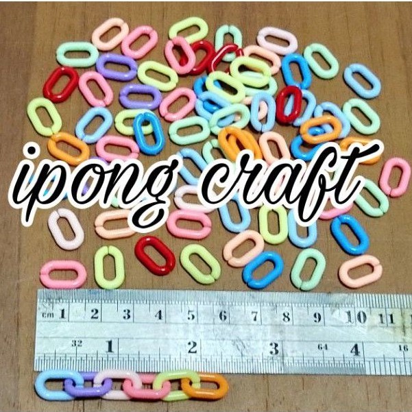 Manik Rantai Plastik Pastel /Mote Rantai Plastik Pastel isi 50 pcs/Manik Strap Masker