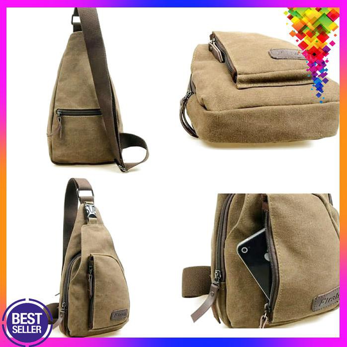 BODYPACK BAG TAS SELEMPANGPRIA IMPORT KANVAS MILITER / SLEMPANG PRIA