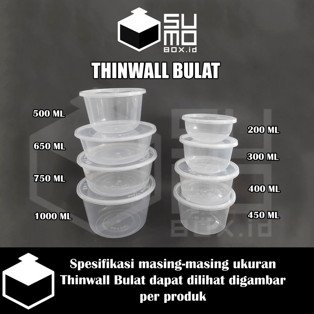 Thinwall BULAT 200ml + tutup cup puding pudding / mangkok plastik 200 ml FREE PACKING [ECERAN] Image 3
