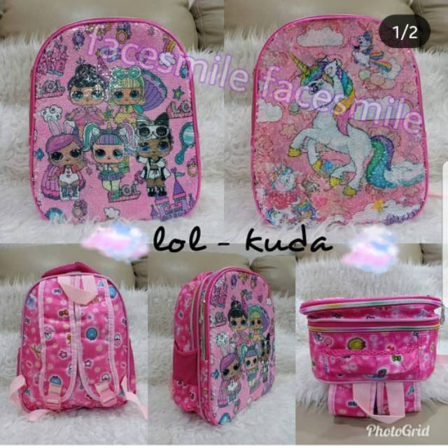 Tas Usap Lol ,Tas sequin lol , Tas Berubah Gambar PREMIUM BERKULITAS