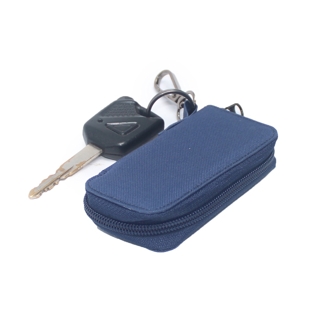 EMDS122 Gantungan Kunci Remote motor mobil keyless Dompet STNK - BIRU NAVY