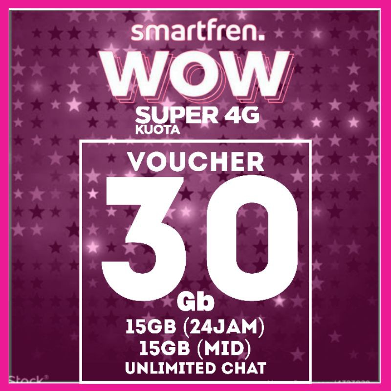 KUOTA MURAH VOUCHER SMARTFREN SUPER 4G 30GB UNLIMITED