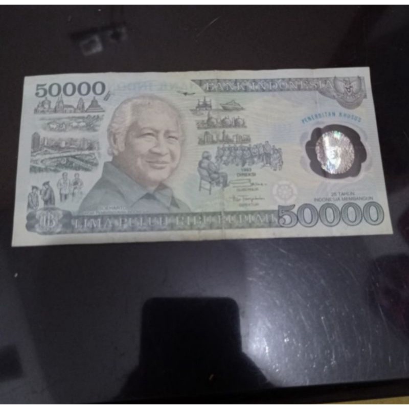uang kuno 50000 soeharto polymer beredar