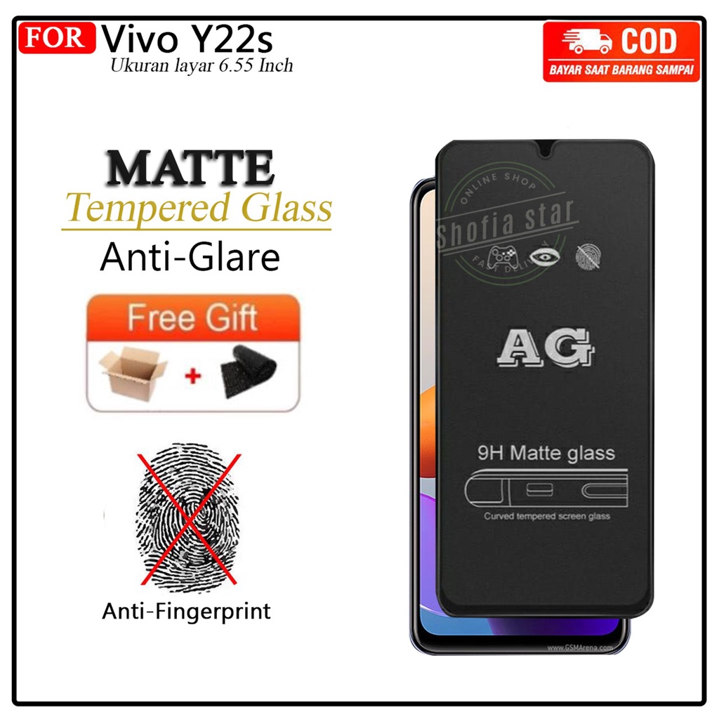 Tenpered Glass Ceramic Matte Vivo Y22s Y22 Y02s Y02t Y22e Y77e Anti Spy Full Cover