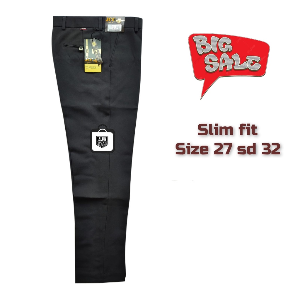 CELANA FORMAL PRIA HITAM JCC ORIGINAL SLIM FIT