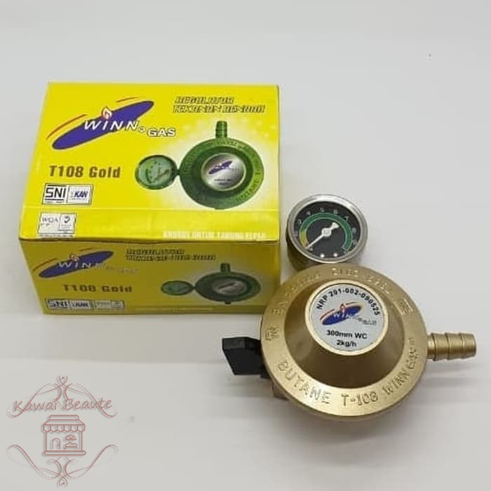 Regulator WINN GAS T-108 M GOLD + METER Tekanan Rendah