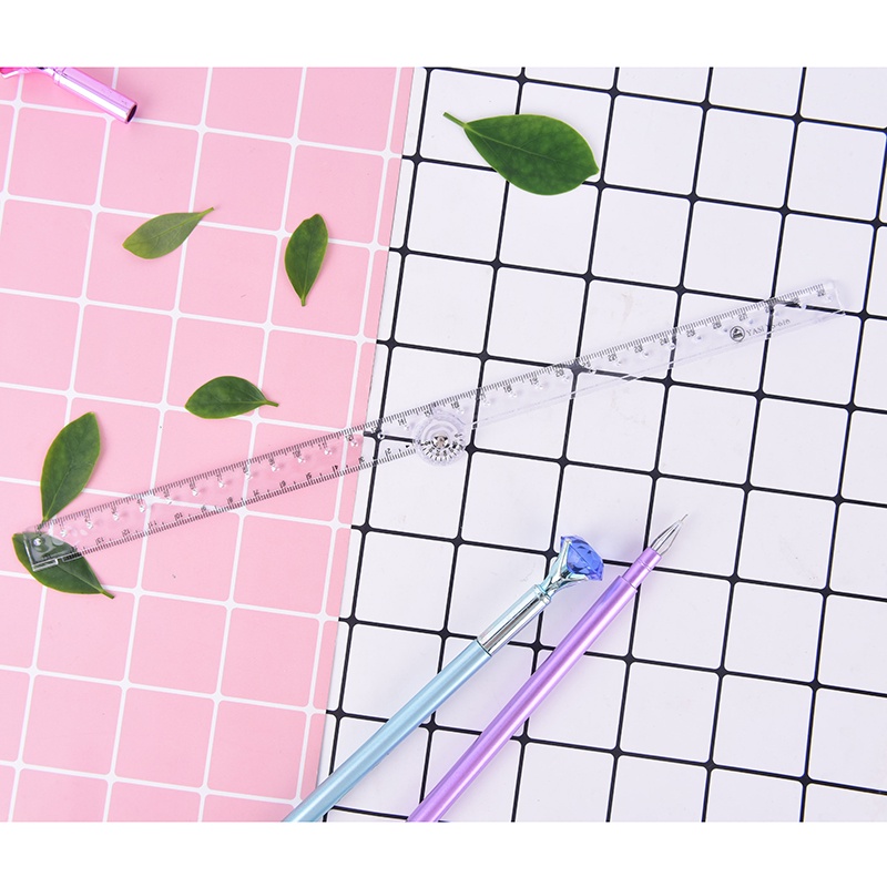 {LUCKID}clear plastic acrylic folding straight rulers 30cm drawing kid school supplies