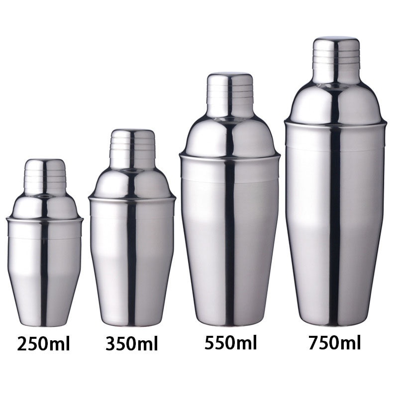 One Two Cups Cocktail Shaker Bartender Boston Style Stainless Steel 750ml - JJ60048 - Silver