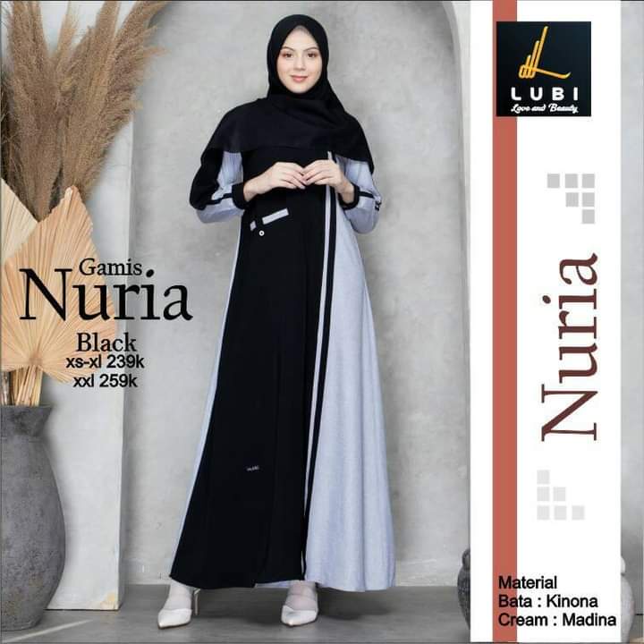 GAMIS TERBARU 2021 NURIA BY LUBI BLACK
