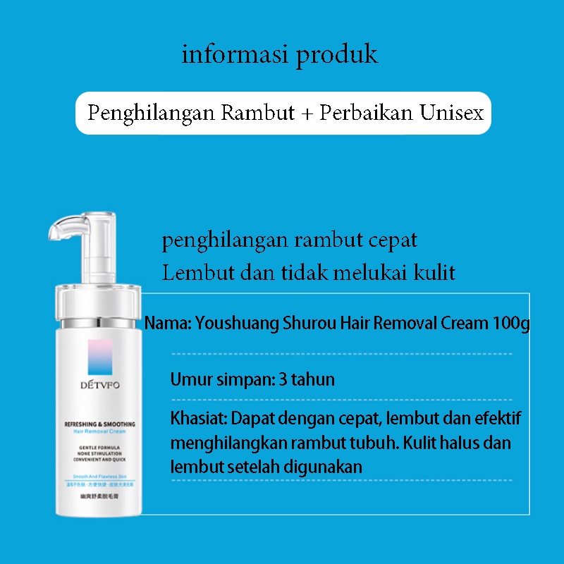 perontok bulu permanen 100g penghilang bulu ketiak Kaki/tangan/rambut dubur/rambut kemaluan/dada penghilang bulu baju Privat Tanpa Rasa Sakit Tidak Merangsang penghilang bulu  Dan Penghilang Bulu Pribadi Yang Aman Dan Efektif