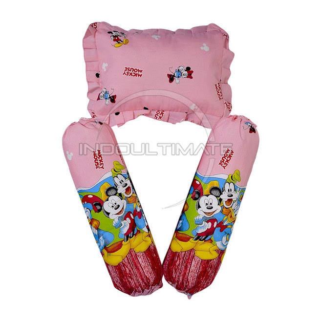 3in1 Bantal Guling Set Bayi merk Strawberry Perlengkapan Tidur kepala Bayi Random Motif BGS-02